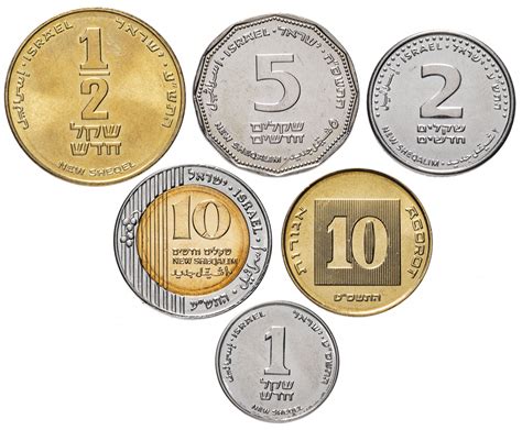 Израиль набор монет 1985 - 2010 год 10 агорат, 1/2, 1, 2, 5 и 10 ...