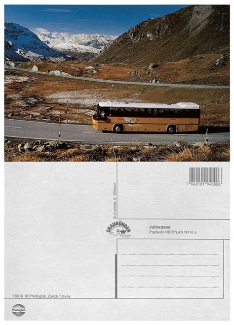 Julier Pass Bivio Surses Graubünden Postauto Neoplan N 316 ü Kaufen