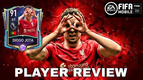 91 ST DIOGO JOTA GAMEPLAY AND REVIEW TOTS EPL FIFA MOBILE 22 YouTube