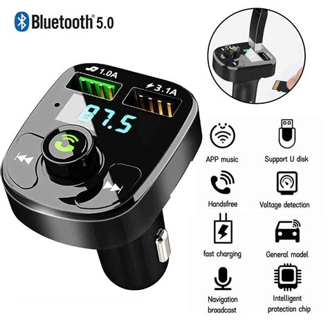 Carro Sem Fio Bluetooth 5 0 Fm Transmissor Mp3 Player Handsfree Dupla