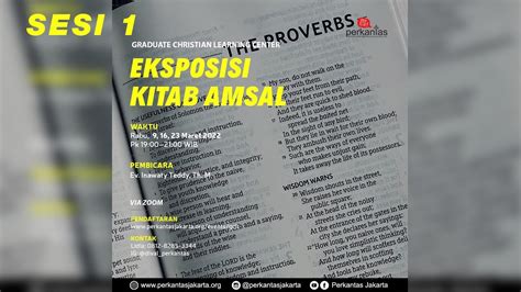 Eksposisi Kitab Amsal Sesi Gclc Maret Youtube