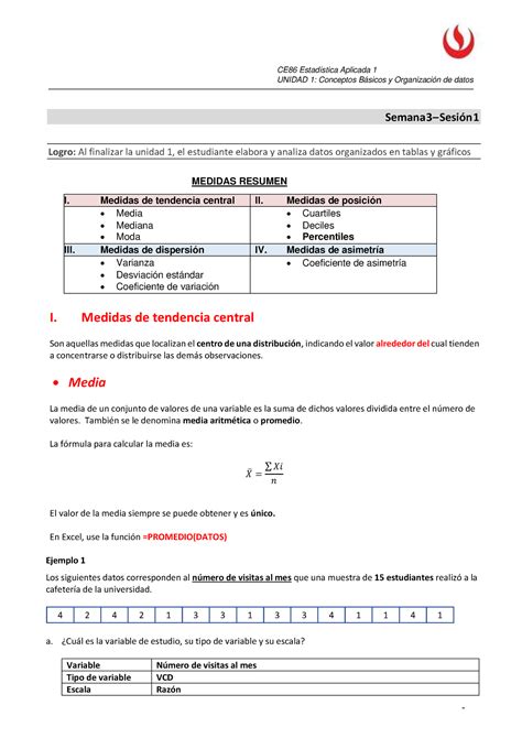 CE86 Semana 03 Sesión 01 solución Estadística Aplicada UPC Studocu