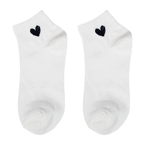Cotton Womens Socks With Lovely Hearts Print