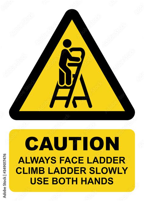 Ladder Safety Sign Ladder Icon Vector Icon Isolated On White