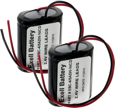 2pc Exell 2 4v 1200mah Nicd Custom Battery Pack W Wire Leads Health And Household