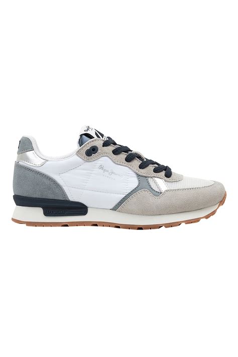 Pepe Jeans London Pantofi Sport Cu Insertii De Piele Intoarsa Alb