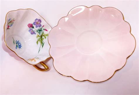 Reserved For Fs Pink Shelley Teacup And Saucer Stratford Shape