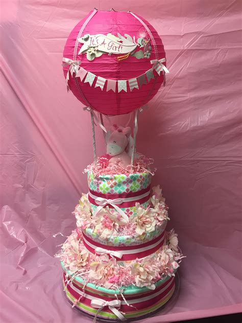 Hot Air Balloon Diaper Cake For Baby Shower