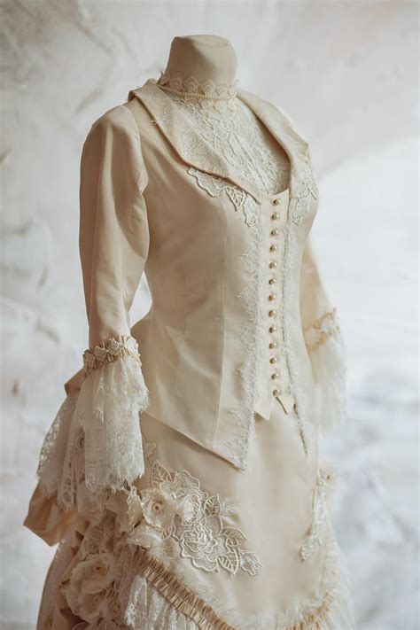 Victorian Wedding Silk Dress Historical Dress Jacket And Etsy Wedding Dresses Taffeta Wedding