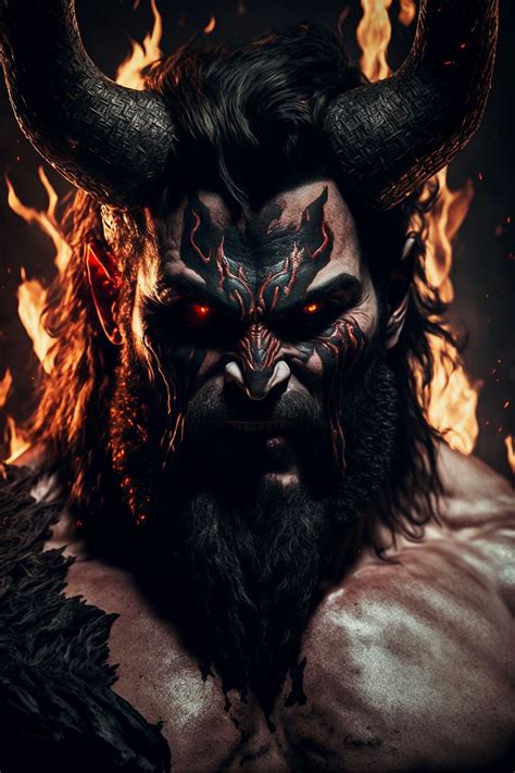 A Man With Horns And Demon Makeup On His Face