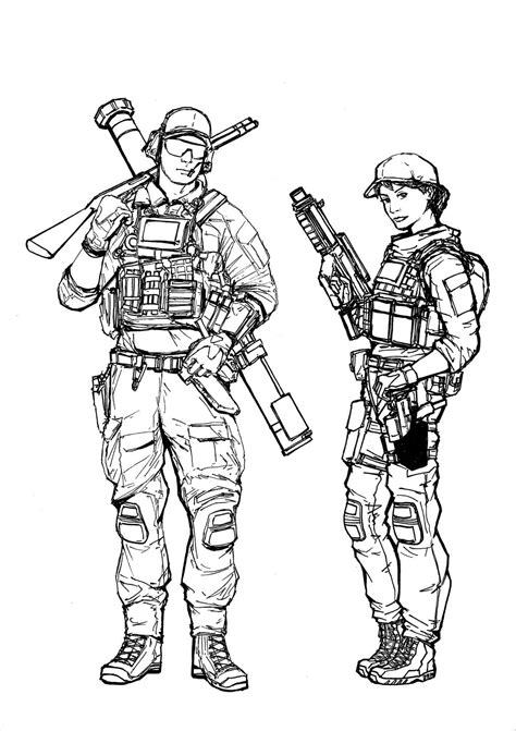 Bf4 Usmc Engineer Class Line Art By Tchenart On Deviantart