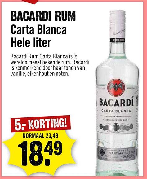 Bacardi Carta Blanca Aanbieding Bij De Kweker 1Folders Nl