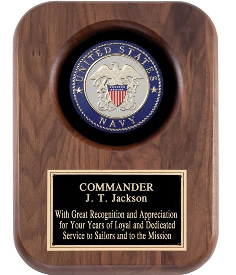 Walnut Navy Seal Plaque At54 With Free Engraving