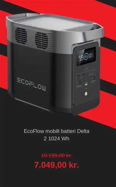 EcoFlow Mobilt Batteri Delta 2 1024 Wh Tilbud Hos Bauhaus