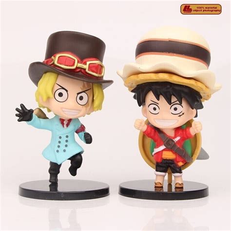 Anime One Piece 41 Luffy Zoro Nami Sabo Law Sanji 6pcs Figure Cake