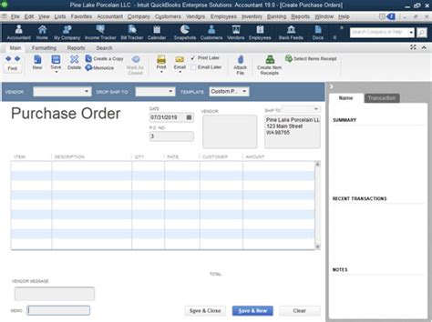 How To Create A Quickbooks Purchase Order Dummies