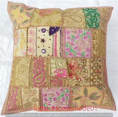 Handmade Patchwork Cushion Cover Indian Ethnic Pillow Covers Etsy