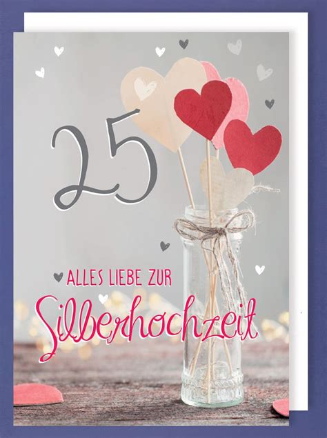 Gl Ckwunschkarte Hochzeitstag Ehejahre Silberne Hochzeit