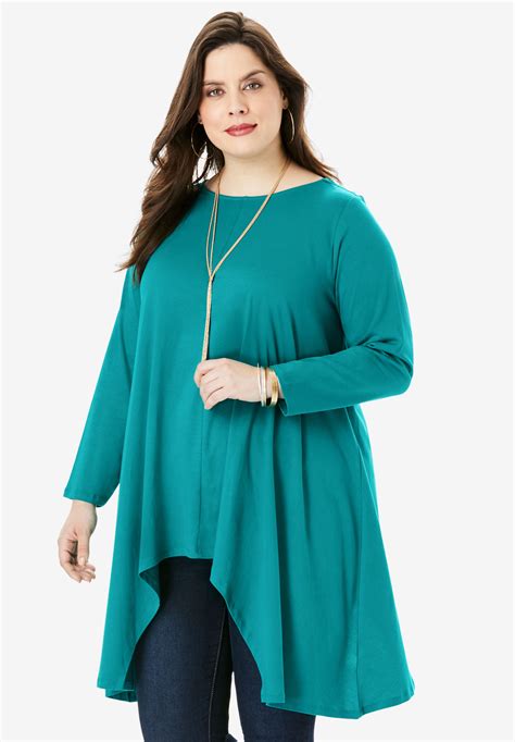 Handkerchief Hem Ultimate Tunic Plus Size Tunics Roamans