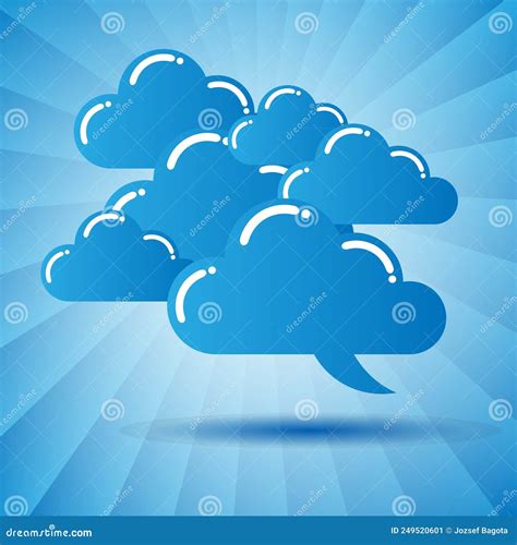 Blue Cloud Speech Bubble Concept Stock Vector Illustration Of