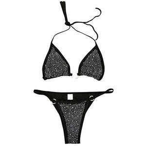 Modaworld Costume Da Bagno Da Donna Push Up Estate Mare Due Pezzi Bikini Con Strass Reggiseno