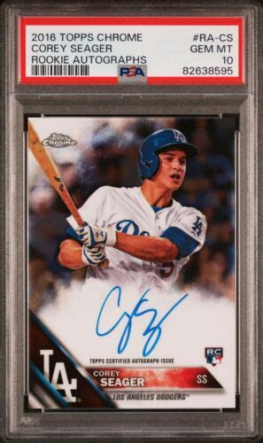 Topps Chrome Corey Seager Autograph Auto Psa Gem Mint Rookie Rc