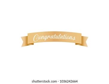 Congratulations Gold Ribbon Banner Vector Illustration Stock Vector (Royalty Free) 1036441036