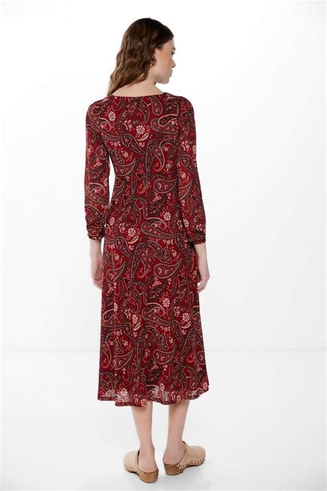 Paisley Print Midi Dress Womens Dresses And Jumpsuits Cortefiel