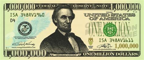 Million Dollar Bill With Abraham Lincoln