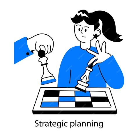 Uma mini ilustração de planejamento estratégico baseada em personagens