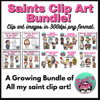 Catholic Saints Clip Art Bundle by Karl Edmond | TpT