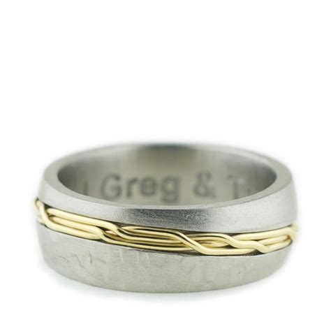 Mixed Metal Mens Wedding Bands Atelier Yuwa Ciao Jp