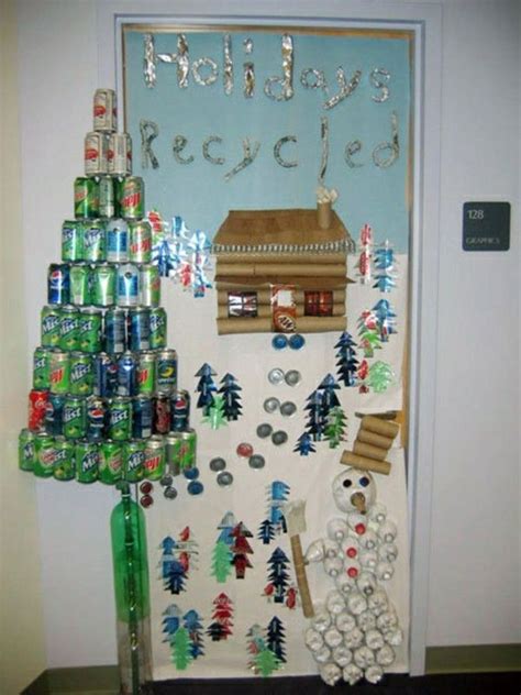 Christmas Decoration Ideas Wall Decoration Recycled Materials Christmas Classroom Door Door