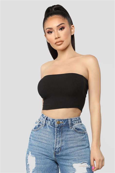 White Tube Tops Black Tops Cute Summer Outfits Cute Outfits Edgy Outfits Fashion Outfits