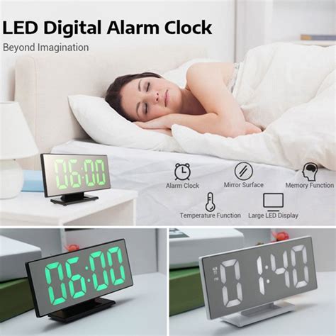 Citystores Digital Big Led Screen Mirror Mute Time Display Alarm Clock