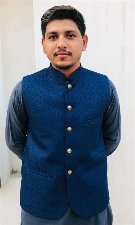 Royal Blue Waistcoat Faisalabad Fabric Store