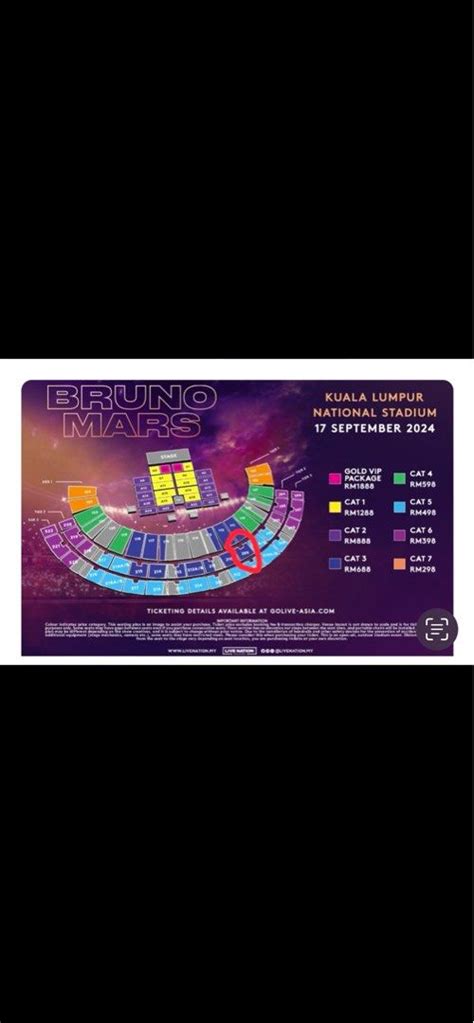 Bruno Mars Concert Ticket 2 Tickets Vouchers Event Tickets On