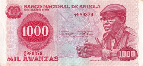 Billet Angola 1000 Kwanzas Dr Agostinho Neto Ecoliers 1975