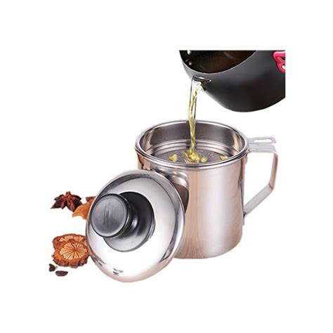 Buy Cooking Oil Fat Separator Bacon Grease Container Can With Fat Strainer 1 2 Quart Or 5 Cups