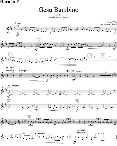 Gesù Bambino Horn in F Sheet Music by Pietro Yon nkoda Free 7 days