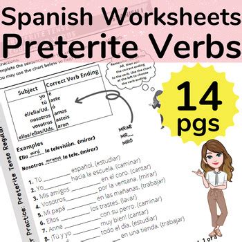 Preterite Tense Spanish Worksheets Ar Er Ir Regulars And Stem Changing