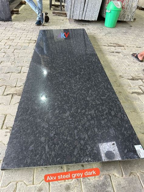 Akv Steel Grey Dark Granite At Rs 100 Sq Ft Grey Granite Slabs In