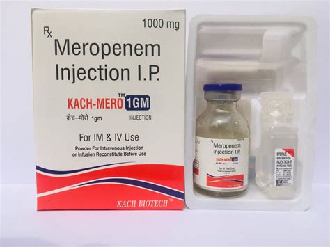 KACH MERO 1g Meropenem 1gm Injection 10 5mm X 80mm X 40mm At Rs 2450