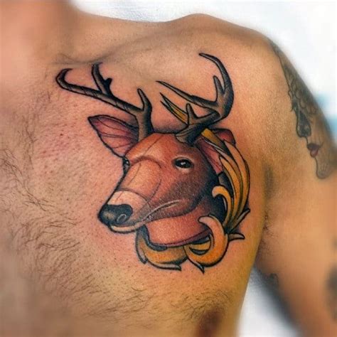 Antler Tattoo Designs For Men Cool Branched Horn Ink Ideas