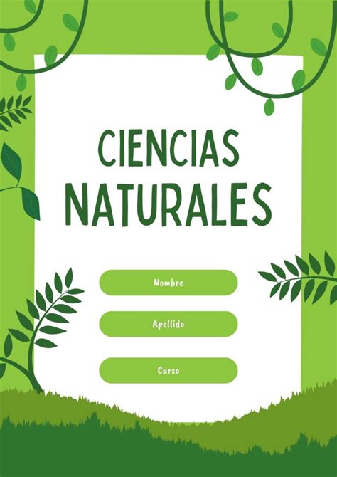 Carátulas Ciencias Naturales Diseños creativos y fáciles