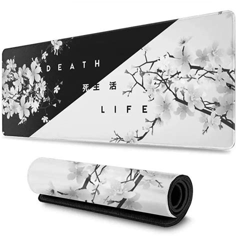Игровой коврик для мыши коврик для мыши Death&Life, XXL, черный, белый ...