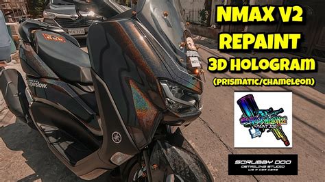 Yamaha Nmax V2 Repaint By Simple Workz 3d Hologram Black Youtube