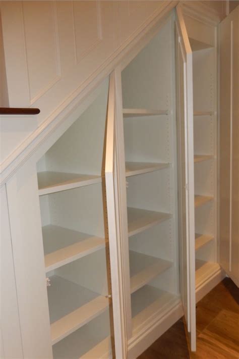 Storage Under The Stairs More Staircase Storage Basement Storage