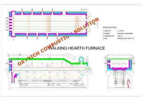 Iron Gas Walking Hearth Furnace Material Loading Capacity T 5 Ton