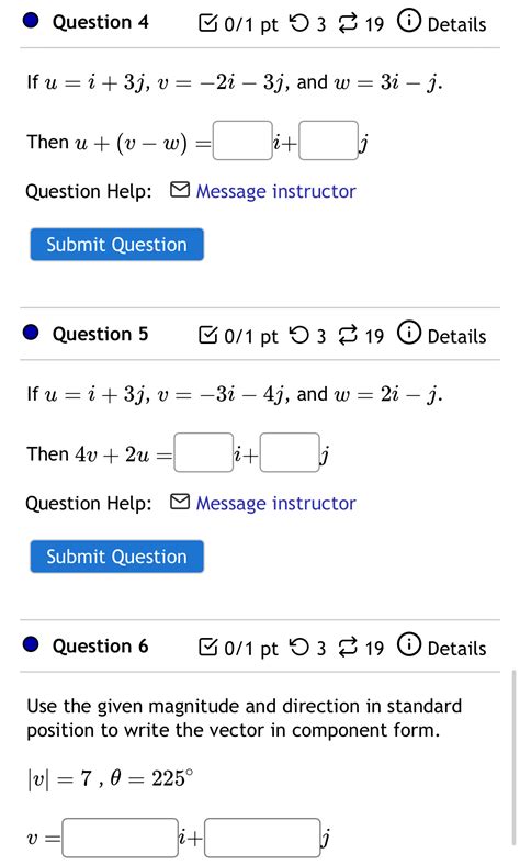 Solved If U I 3j V −2i−3j And W 3i−j Then U V−w I J